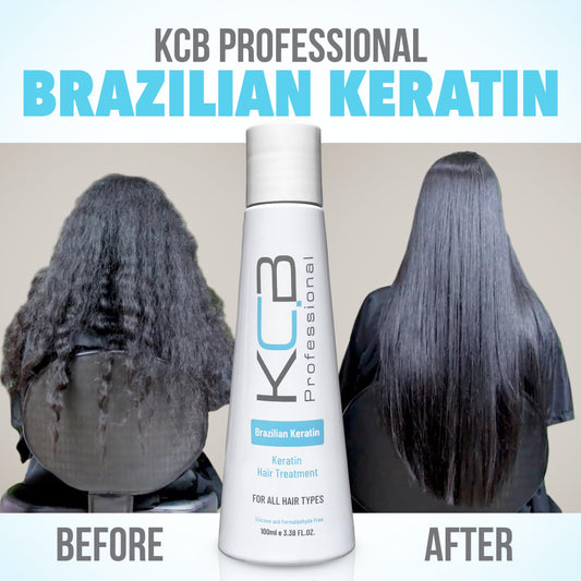 KCB Professional Brazilian Keratin application steps shown for smooth, frizz-free results.