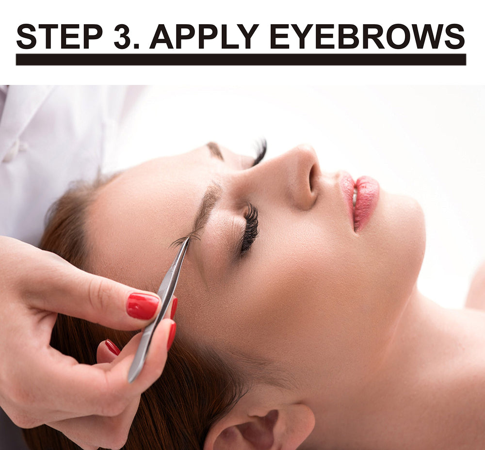 KC Republic applying brow extensions during at-home routine with confidence.