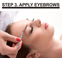 KC Republic applying brow extensions during at-home routine with confidence.