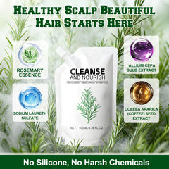 KEBEGE Rosemary Amino Acid Shampoo daily-use setting with refreshing fragrance.