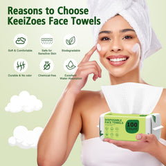 KeeiZoes 7-9 inch square towels offer generous cleansing coverage