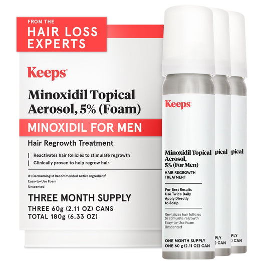 Keeps 5% minoxidil foam crown application supports thinning.