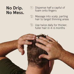Keeps minoxidil foam crown coverage supports thinning areas.