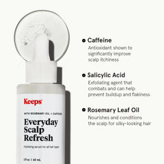 Keeps bottle on dresser suggests simple bedtime scalp routine.