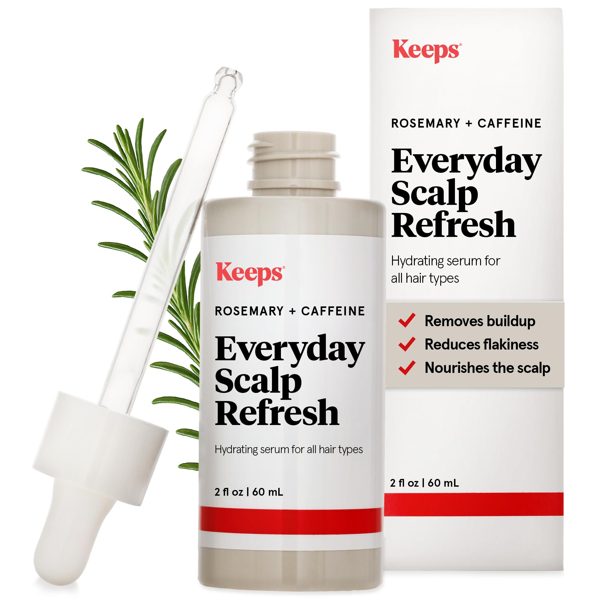 Keeps Everyday Scalp Serum bottle for nightly scalp nourishment.