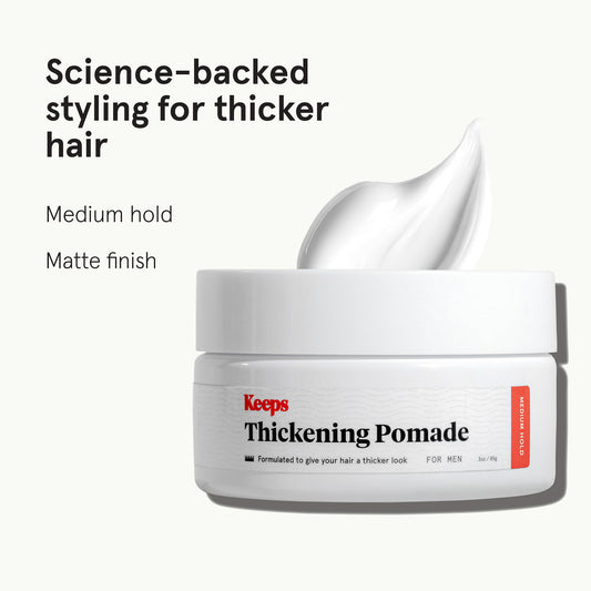 Keeps Matte Thickening Pomade hands application shows quick, medium-hold styling