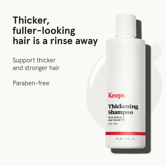 Keeps Thickening Shampoo lather closeup showing rich foam for fuller hair.
