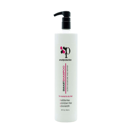 KEF Ultra Moisture Shampoo bottle back highlighting keratin and botanical blend