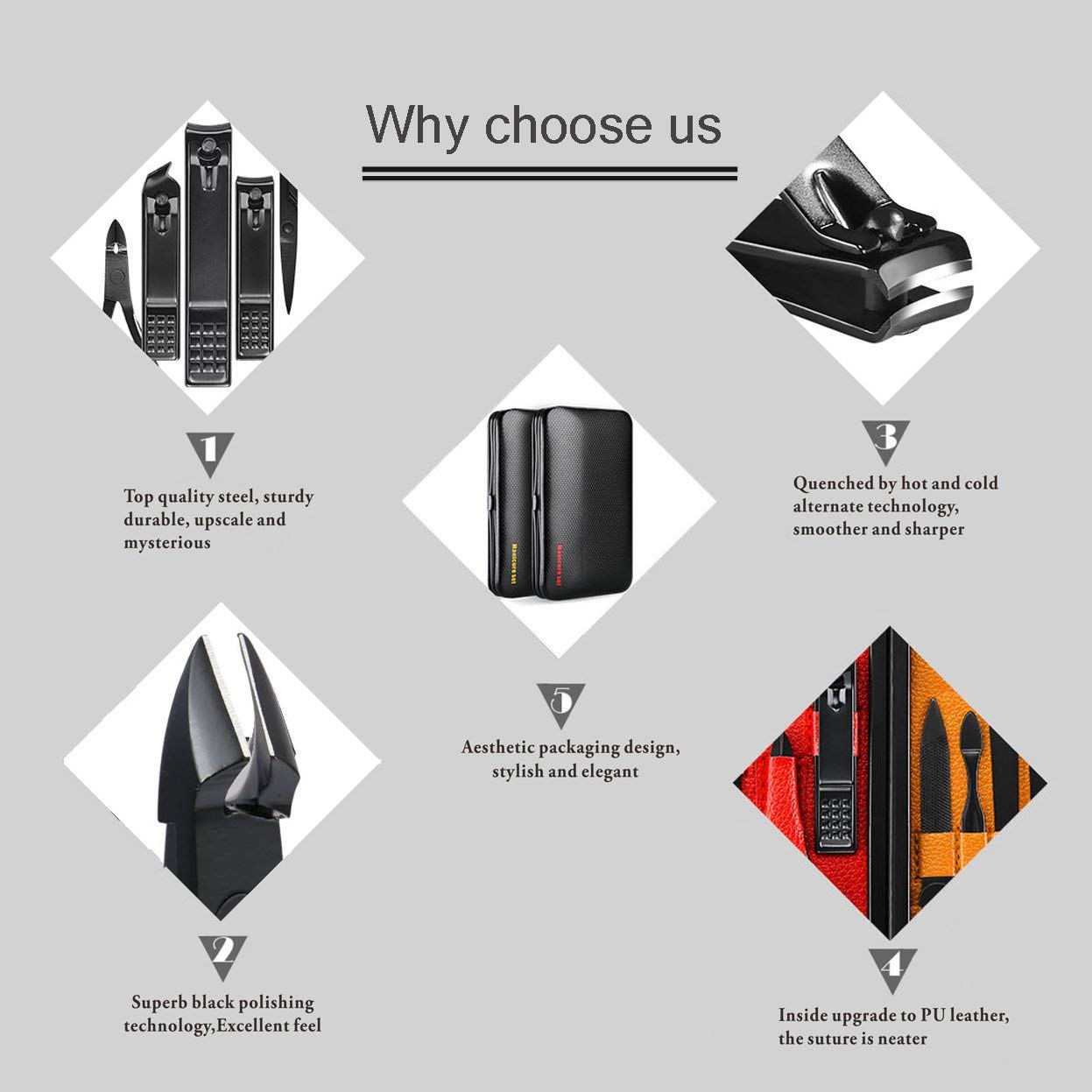 Keiby Citom polished black technology tools for upscale grooming.