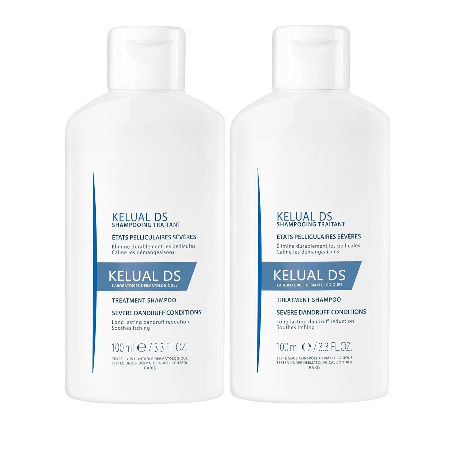 KELUAL DS label close-up highlighting gentle scalp care.