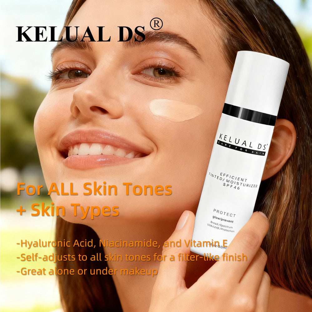 KELUAL DS ingredient icons showcase hydration and antioxidant-rich formula features.