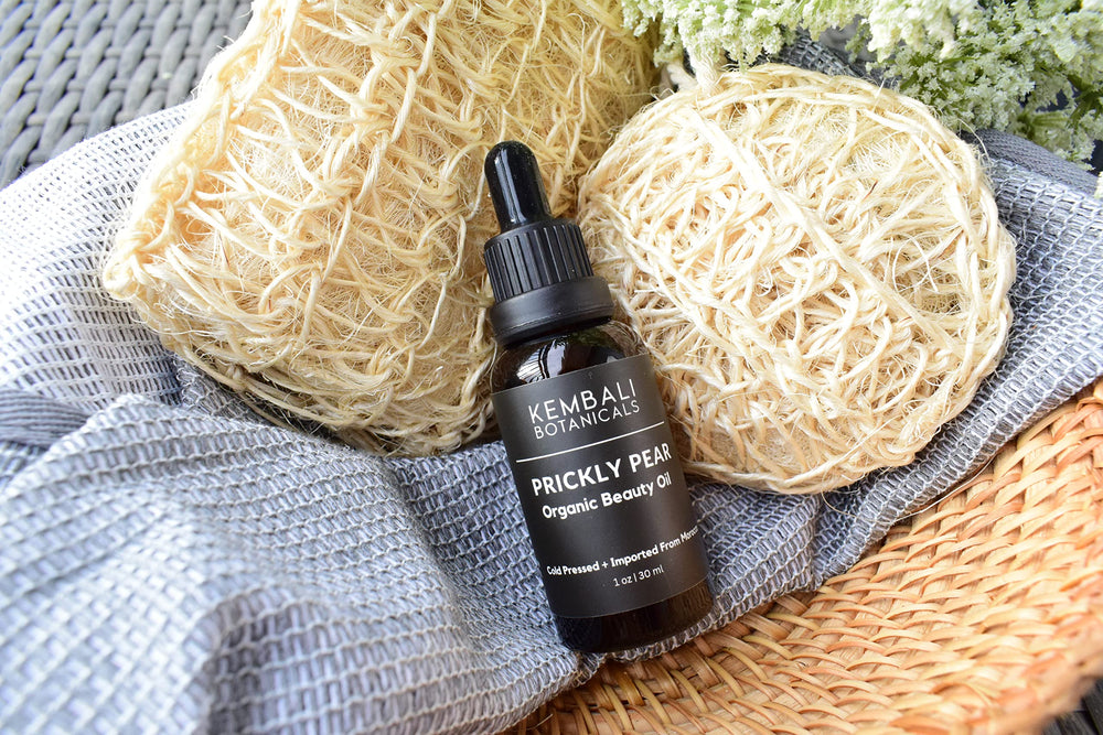 Morocco-sourced Kembali Prickly Pear Seed Oil emphasizes ethical origins.