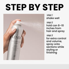 Kenra Artformation Spray 18 fast-drying formula speeds daily styling.