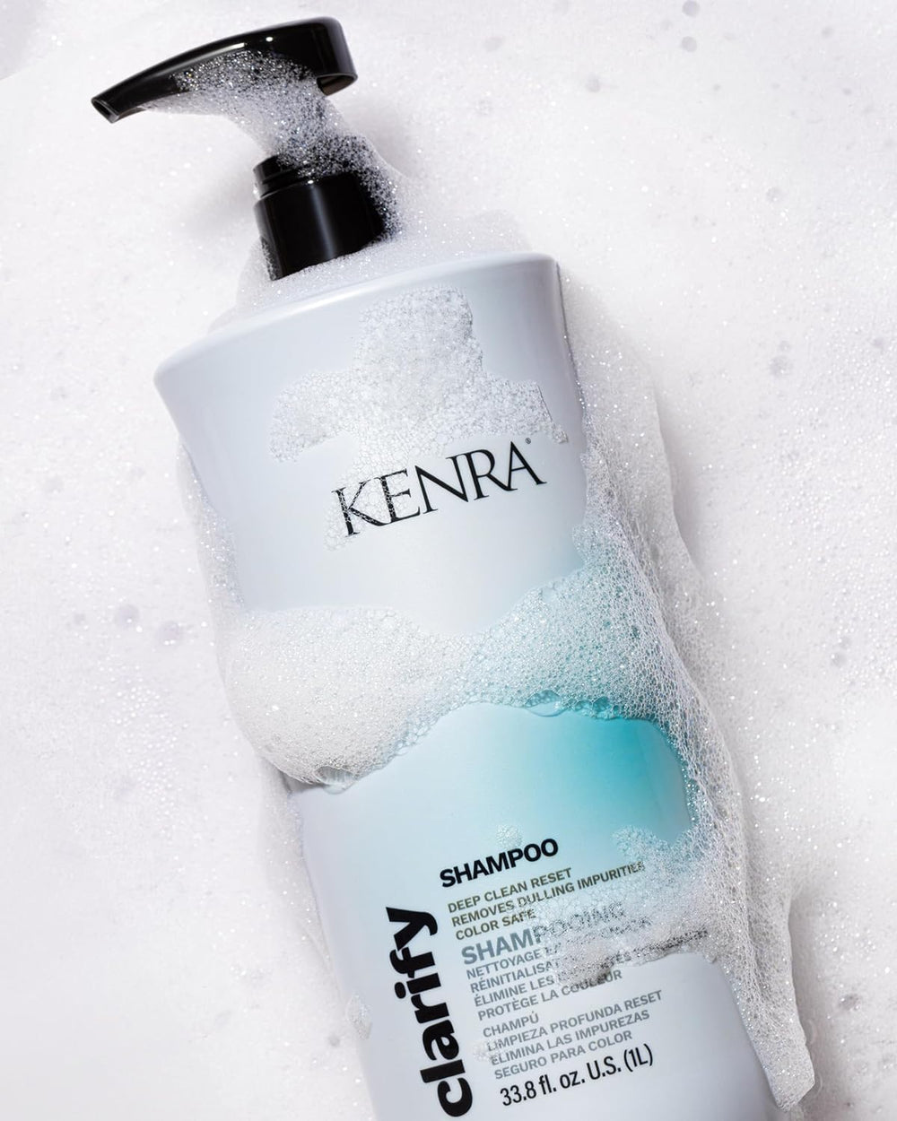 Kenra Clarify Shampoo with willow bark extract supports a gentle cleanse for hair.