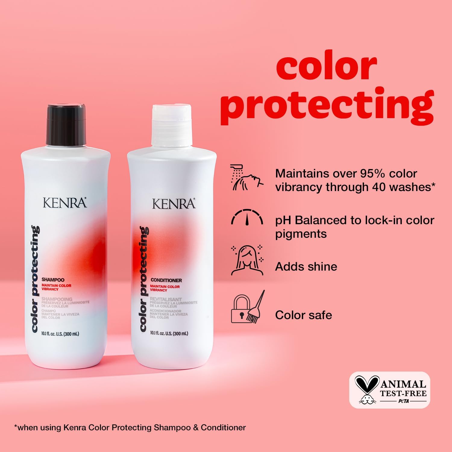 Kenra Color Protecting Shampoo foamy lather demonstrates gentle cleansing with color care.