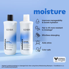 Kenra Moisture Conditioner bottle close-up showcasing nourishment and weightless softness