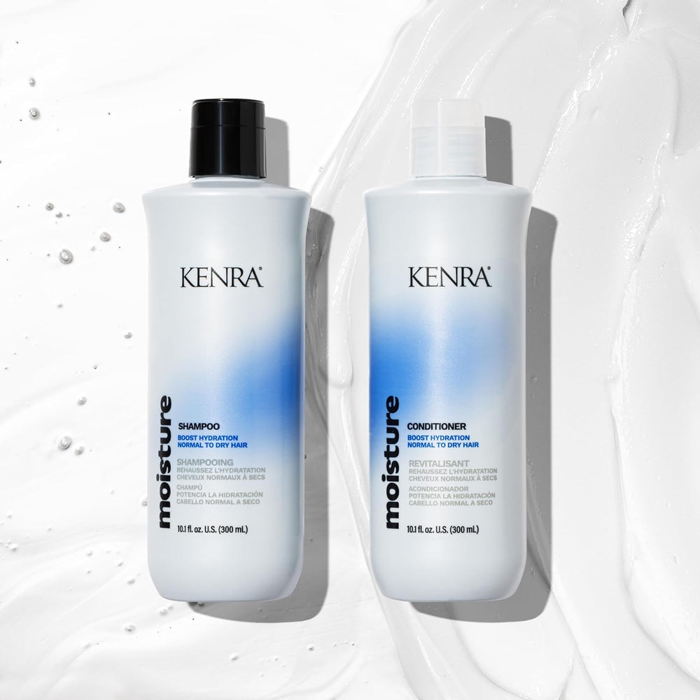 Kenra Moisture detangling action on hair delivering smooth, easy brushing