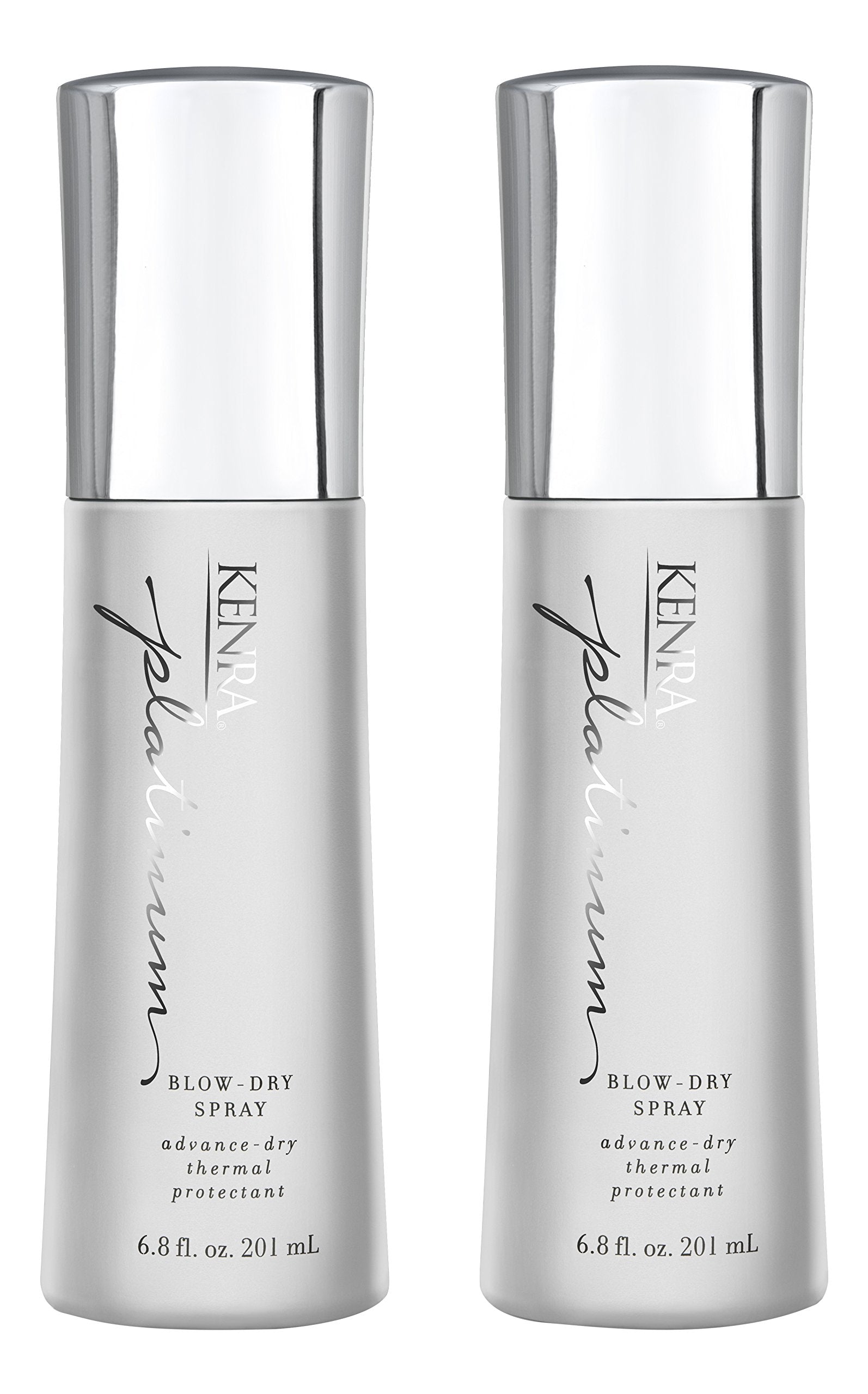 Kenra Platinum Blow-Dry Spray two-pack bottles ready for faster drying and protection