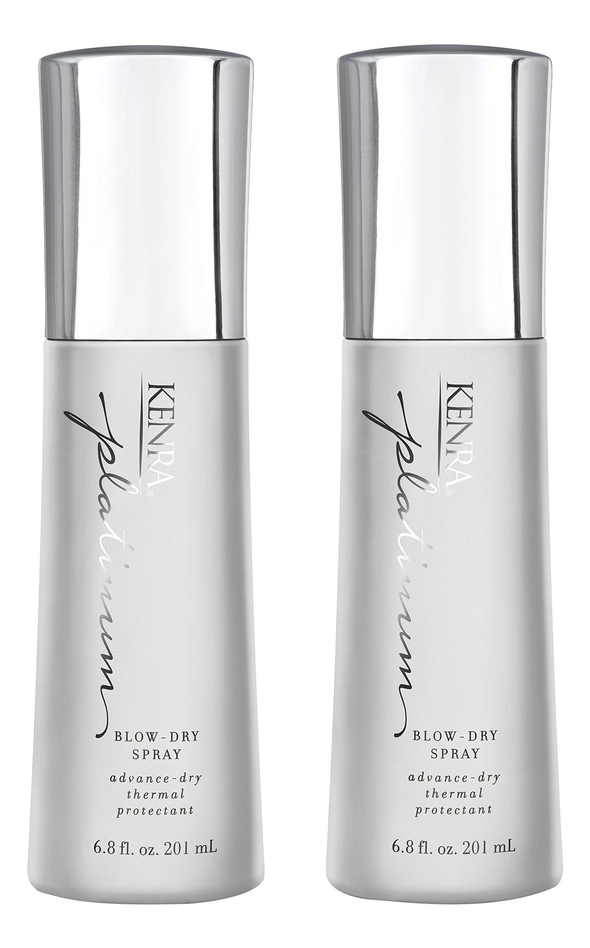 Kenra Platinum Blow-Dry Spray two-pack bottles ready for faster drying and protection
