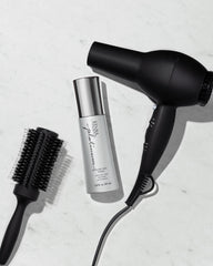 Kenra Platinum Blow-Dry Spray used on humidity-prone day for protection