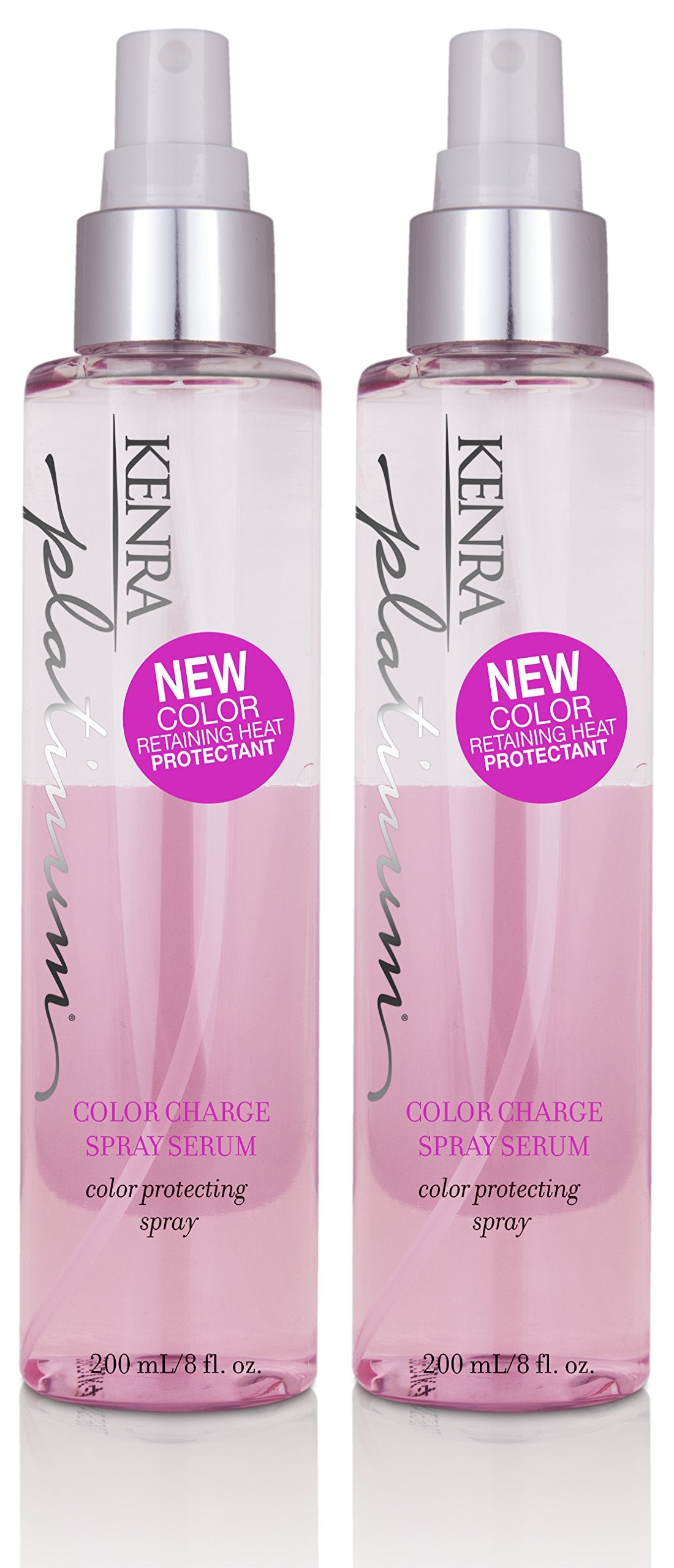 Kenra Platinum Color Charge Serum front view showing two-bottle color protection