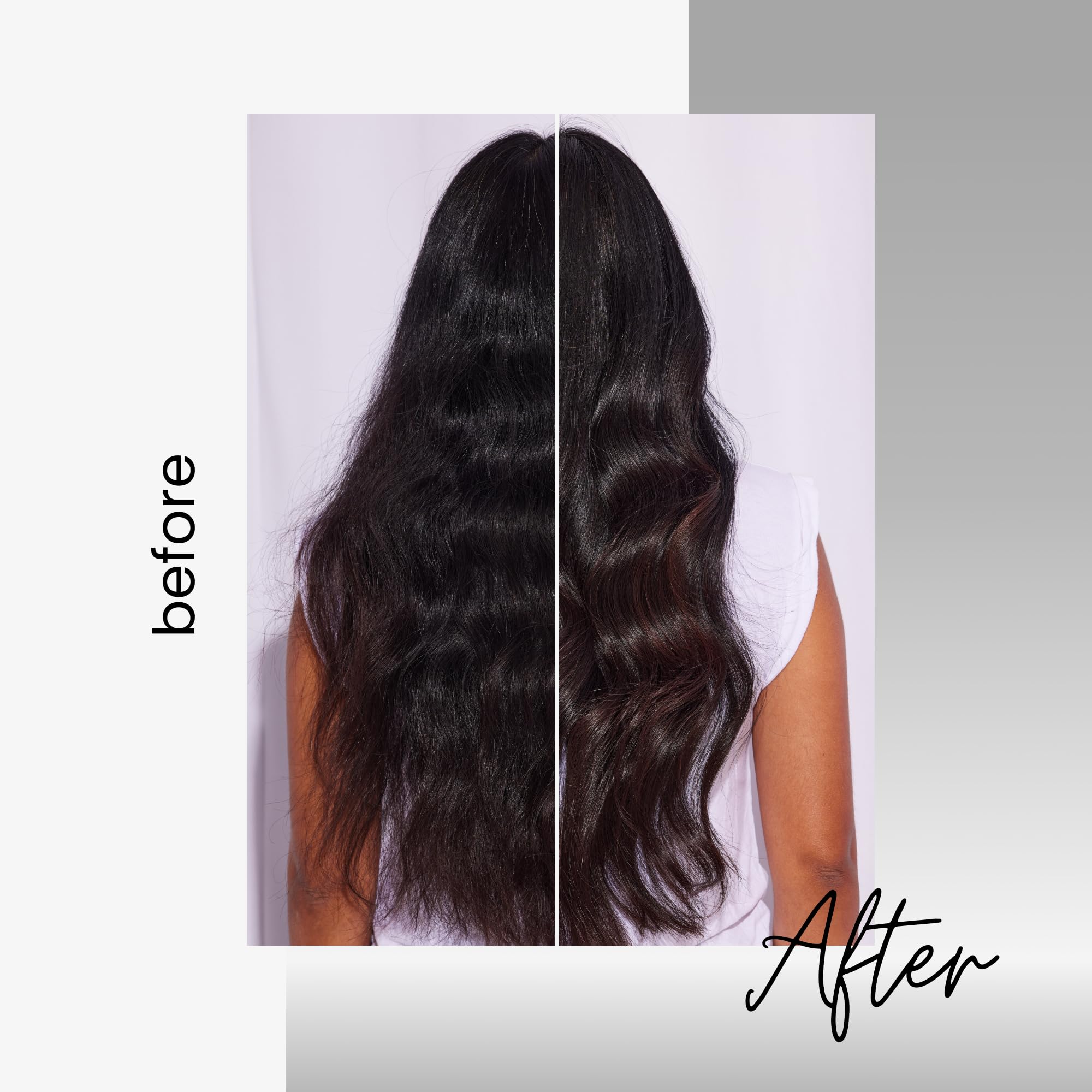 Kenra Platinum Luxe Shine bottle illustrating silky hair texture