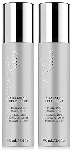 Kenra Platinum Silkening Heat Crème bottle pour smooths hair while protecting against heat