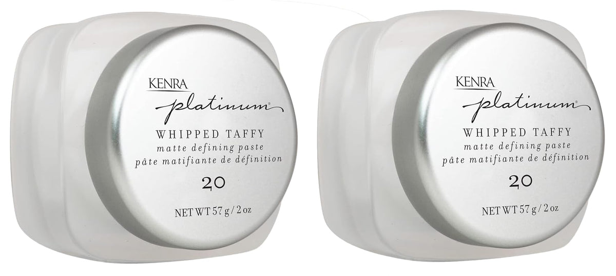 Kenra Platinum Whipped Taffy 20 duo-pack bottles for ultra-matte finish and flexible hold.