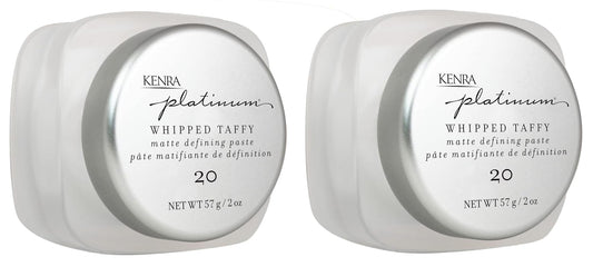 Kenra Platinum Whipped Taffy 20 duo-pack bottles for ultra-matte finish and flexible hold.