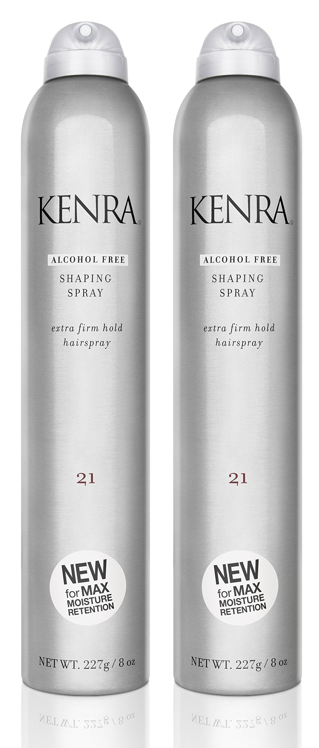 Kenra Shaping Spray 21 bottle front, alcohol-free formula supports moisture while you style.