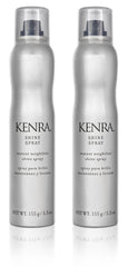 Kenra Shine Spray bottle mist showing weightless shine and frizz control.