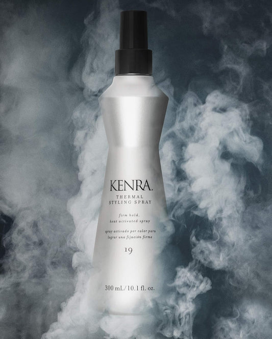 Kenra Thermal Styling Spray 19 in action, enables clean release from styling tools