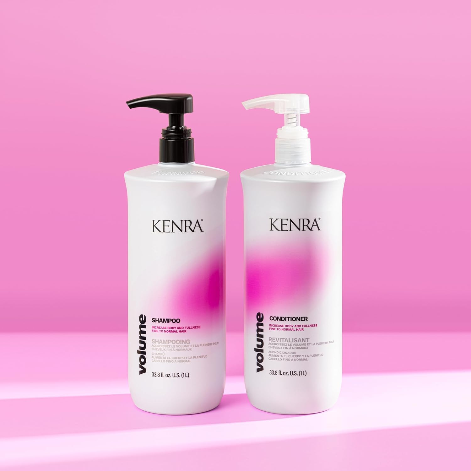 Closeup of Kenra Volume Conditioner rinse showing conditioning slip