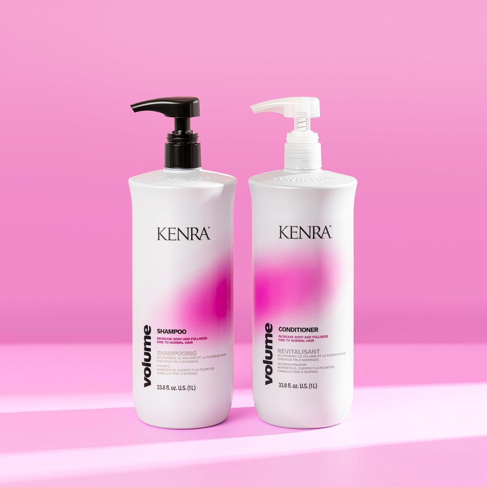 Closeup of Kenra Volume Conditioner rinse showing conditioning slip