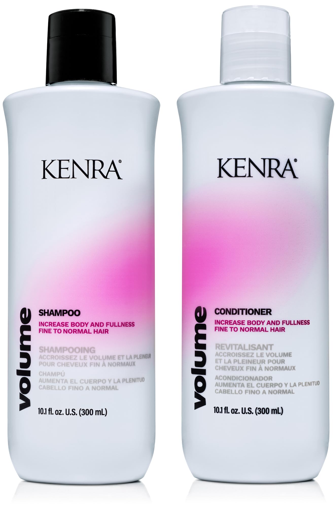Kenra Volume Shampoo bottle showing root lift and color-safe care.