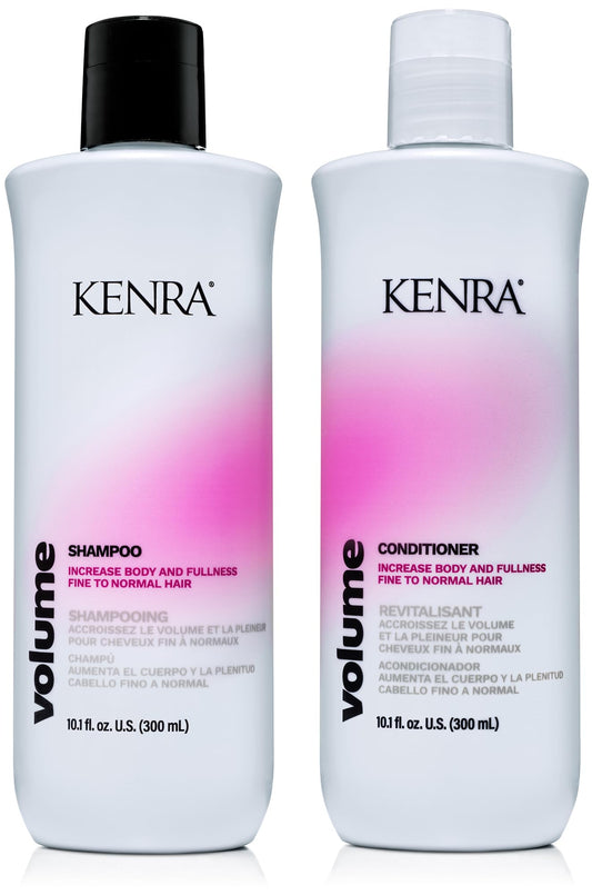 Kenra Volume Shampoo bottle showing root lift and color-safe care.