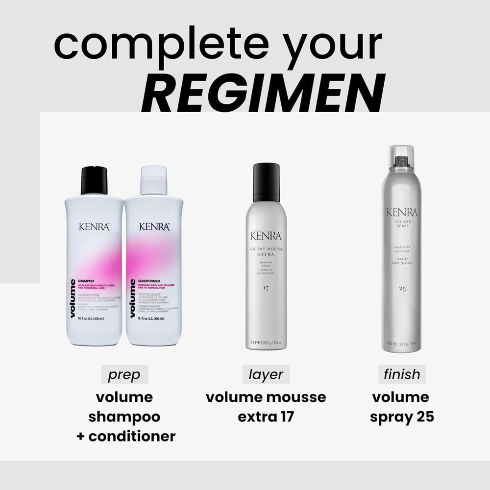 Kenra Volume Spray 25 finishes flakes-free for a polished look.