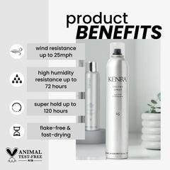 Kenra Volume Spray 25 quick-dry formula for a light, natural feel.