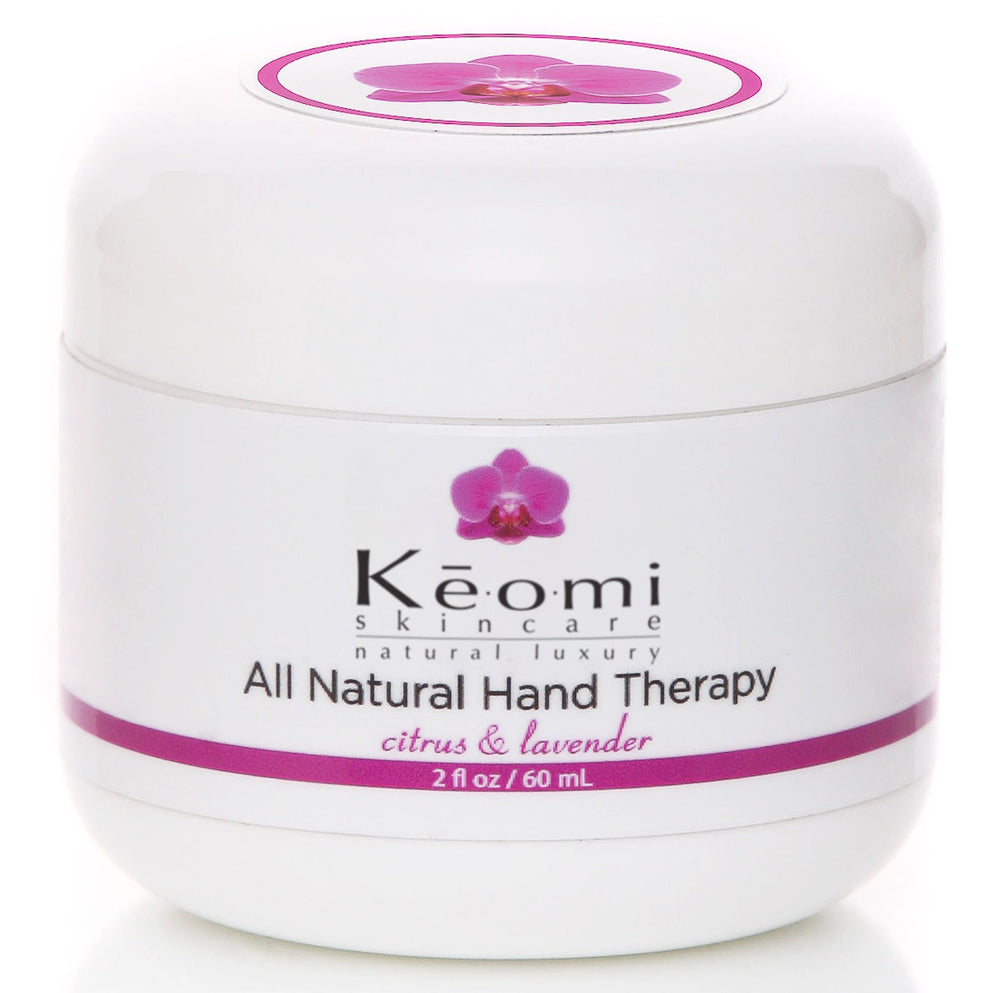 Keomi Skincare Gift Set box with ivory embossed lid and ribbon