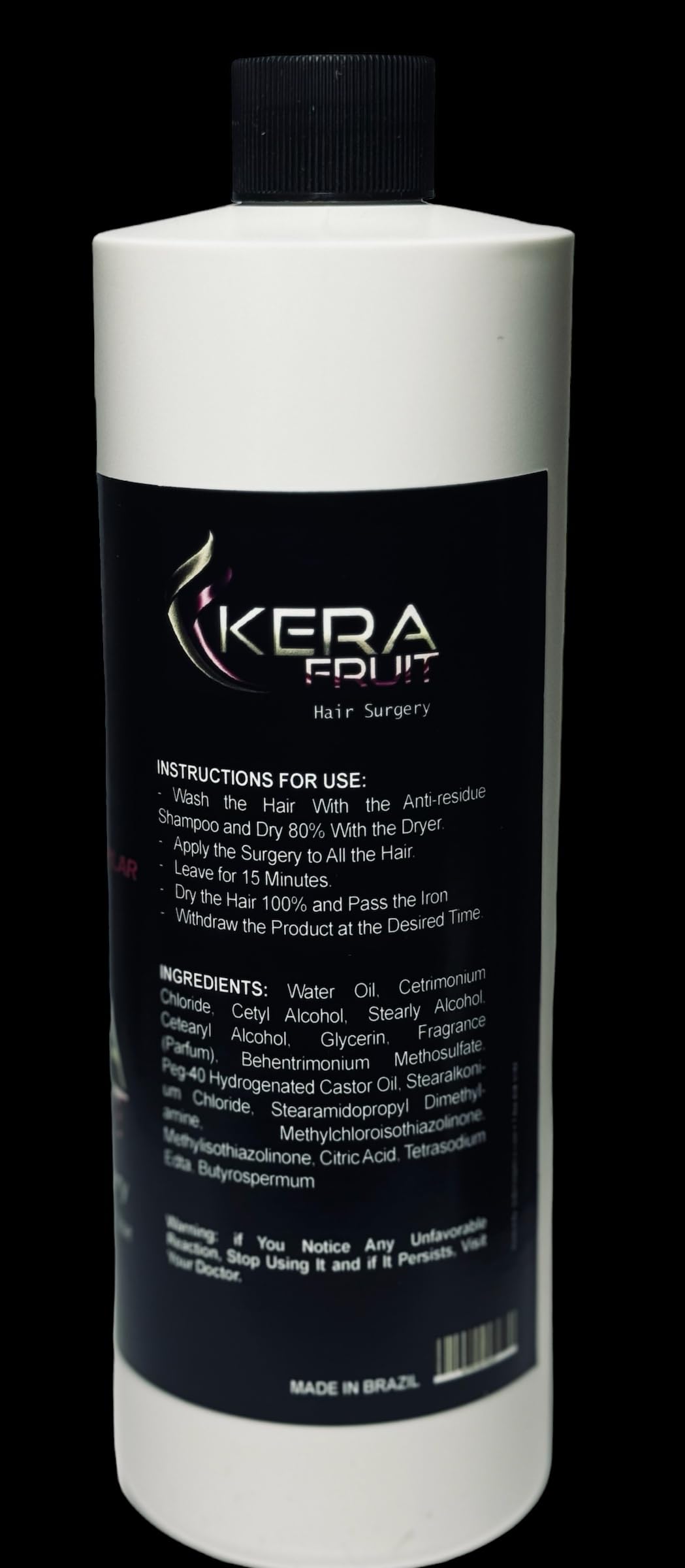 KERA FRUIT anti-frizz action visible on smooth hair after treatment.