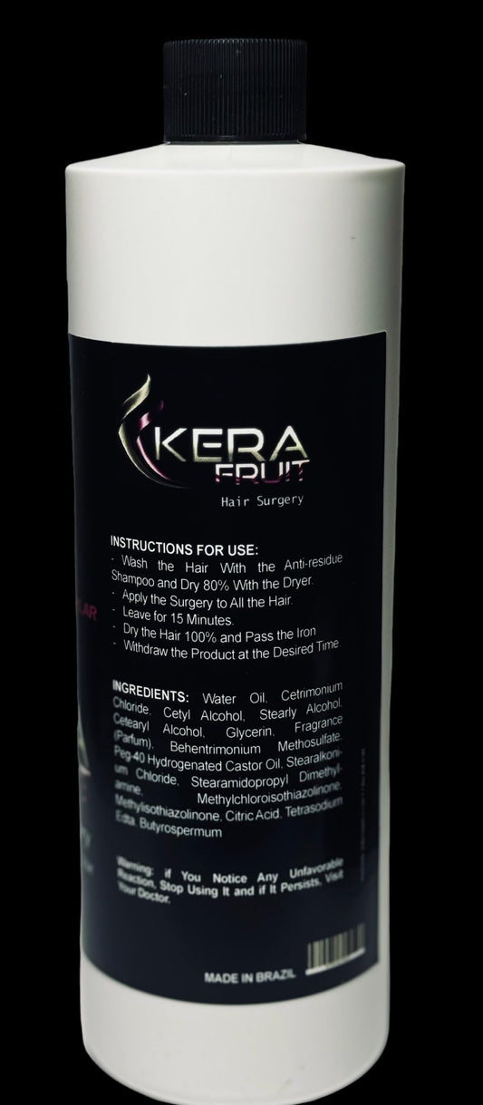 KERA FRUIT anti-frizz action visible on smooth hair after treatment.