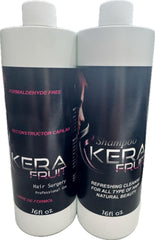 KERA FRUIT bottle pour shows anti-frizz formula for smoother hair