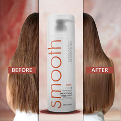 KERAGEN smoothing finish on hair showing salon-grade results