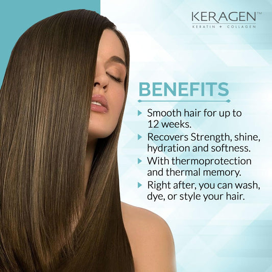 Keragen formaldehyde-free treatment application with gloves for safe home styling
