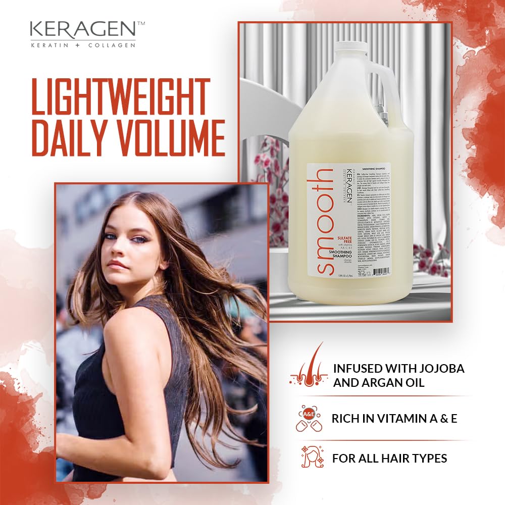 Close-up shows smoother, shinier hair texture after using KERAGEN conditioner.