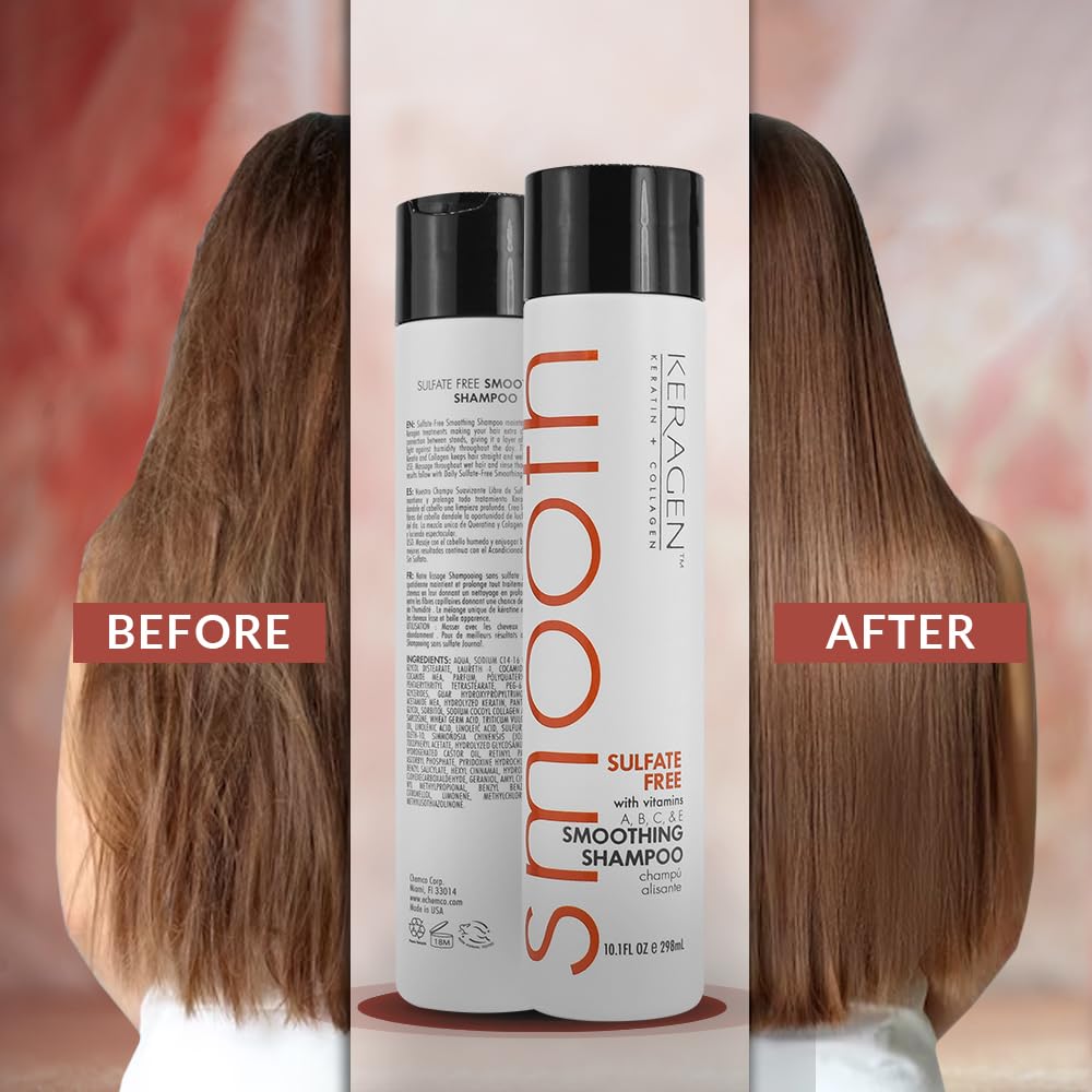 KERAGEN shampoo application on hair shows even distribution