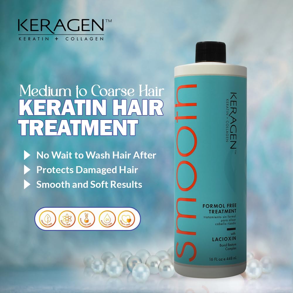 Keragen thermal reconditioning effect showing long-lasting straightness