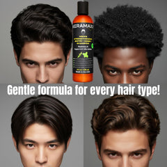 KERAMAXX bottle shown in shower for everyday refreshing routine.