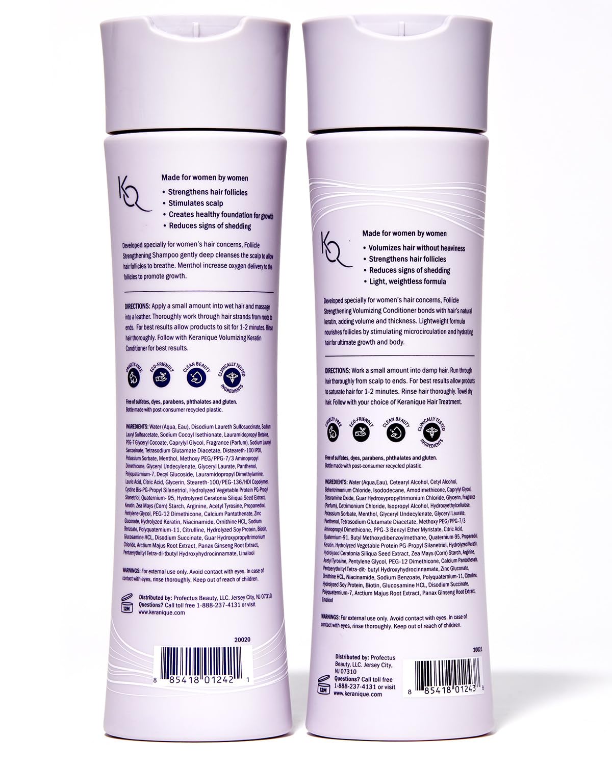 Keranique bottle set on bathroom shelf inspires a daily hair care routine