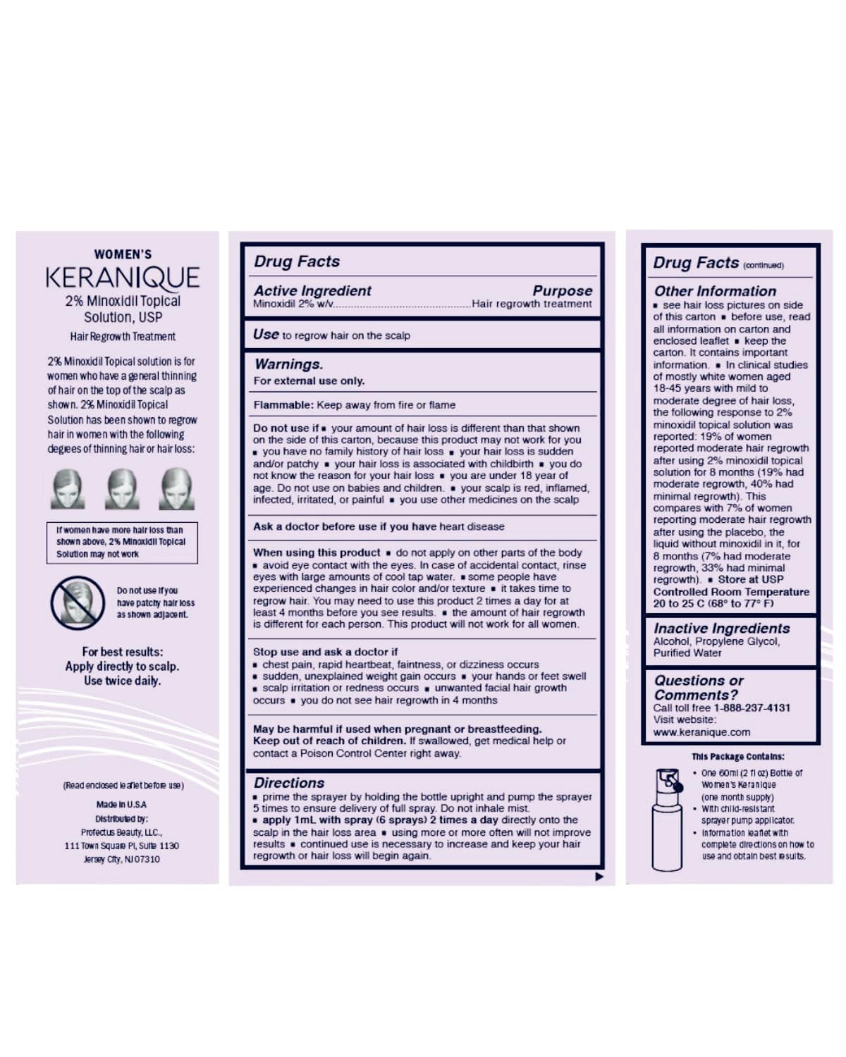 Keranique close-up hair shaft showing softening shine.